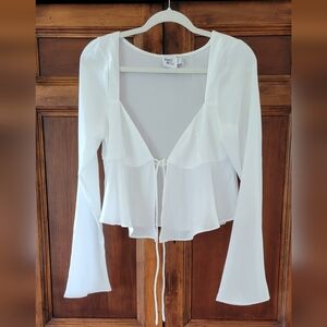 Princess Polly White Godet Top Size 6